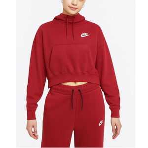 NEW Nike Women’s NSW Fleece Hoodie Pomegranate Medium DD5381-690 Pullover